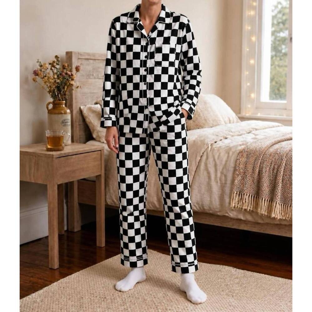 NEW PATIINI women's brooklyn sleepwear set in black